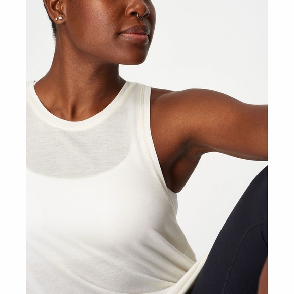 NWT Sweaty Betty Easy Peazy Top in Lily White Sz. XXS XS 100% Viscose - Picture 6 of 15